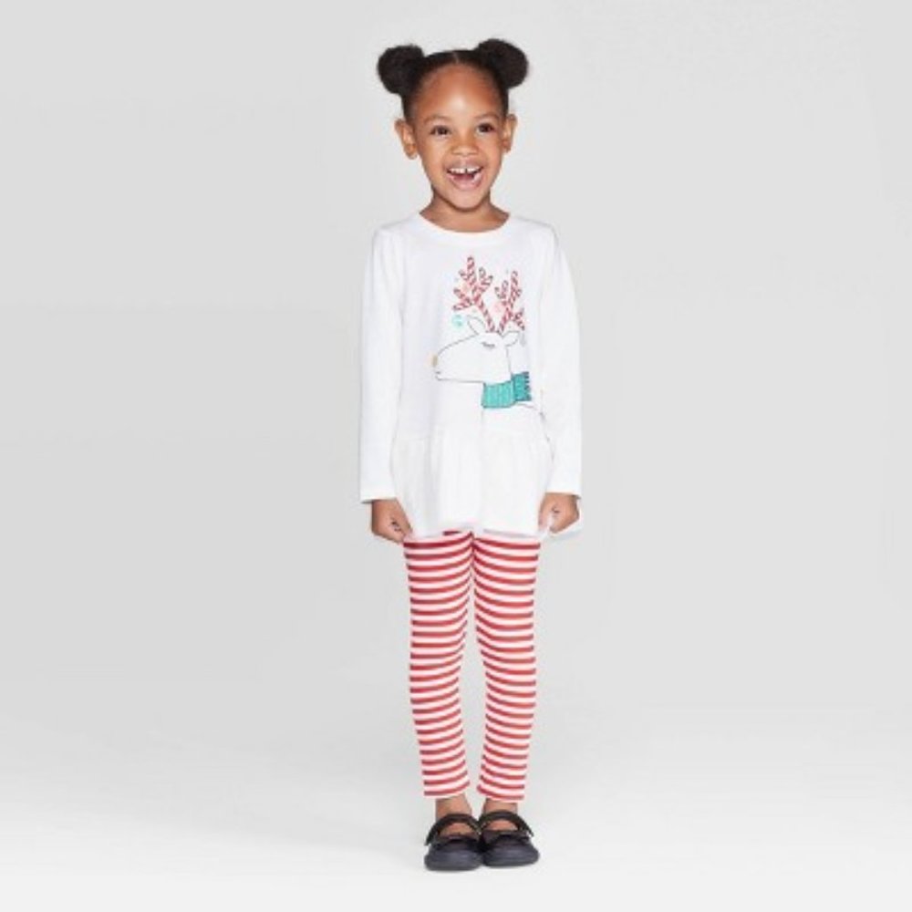 Cat & Jack™ White/Red Toddler Girls' 2 Pc Set